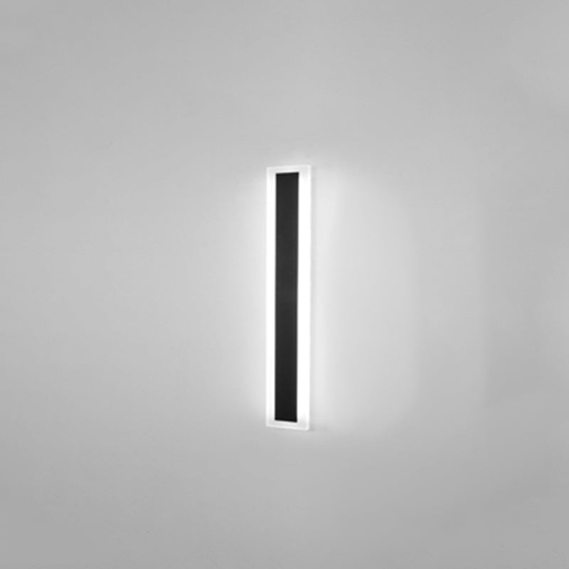 Metal Linear Shape Wall Mount Lighting Modern 1 Light Wall Mounted Light Fixture in Black