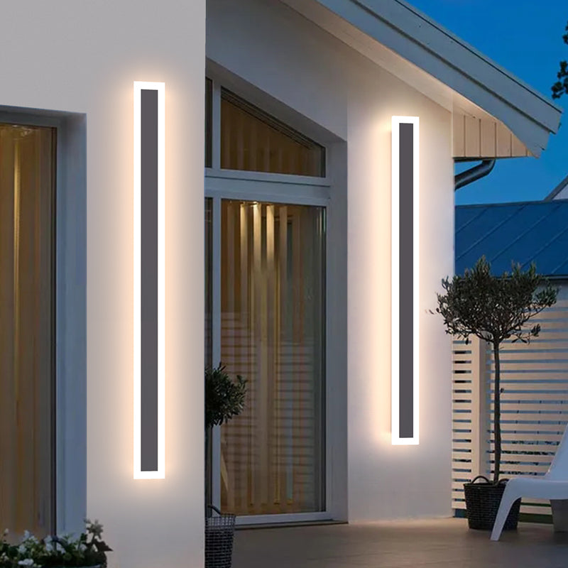 Metal Linear Shape Wall Mount Lighting Modern 1 Light Wall Mounted Light Fixture in Black