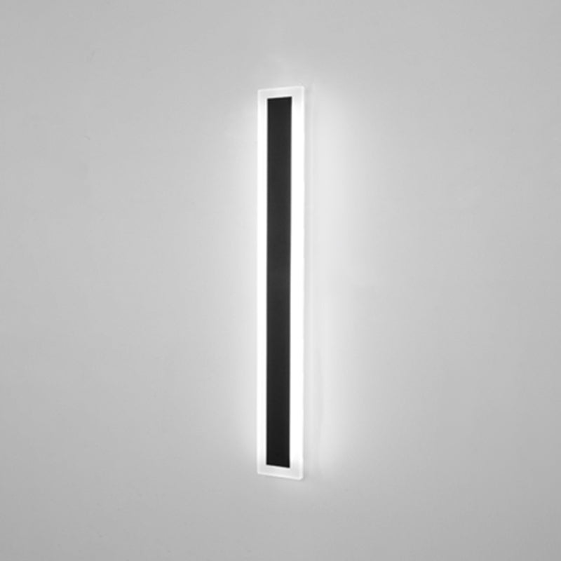 Metal Linear Shape Wall Mount Lighting Modern 1 Light Wall Mounted Light Fixture in Black