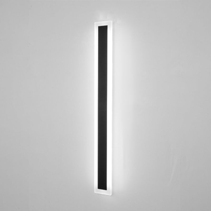 Metal Linear Shape Wall Mount Lighting Modern 1 Light Wall Mounted Light Fixture in Black