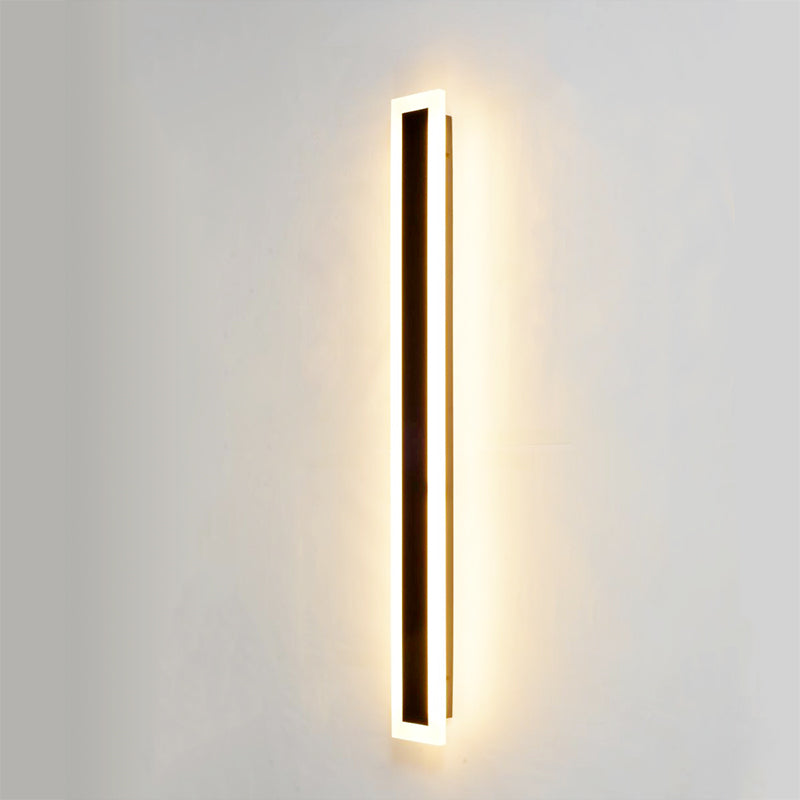 Metal Linear Shape Wall Mount Lighting Modern 1 Light Wall Mounted Light Fixture in Black