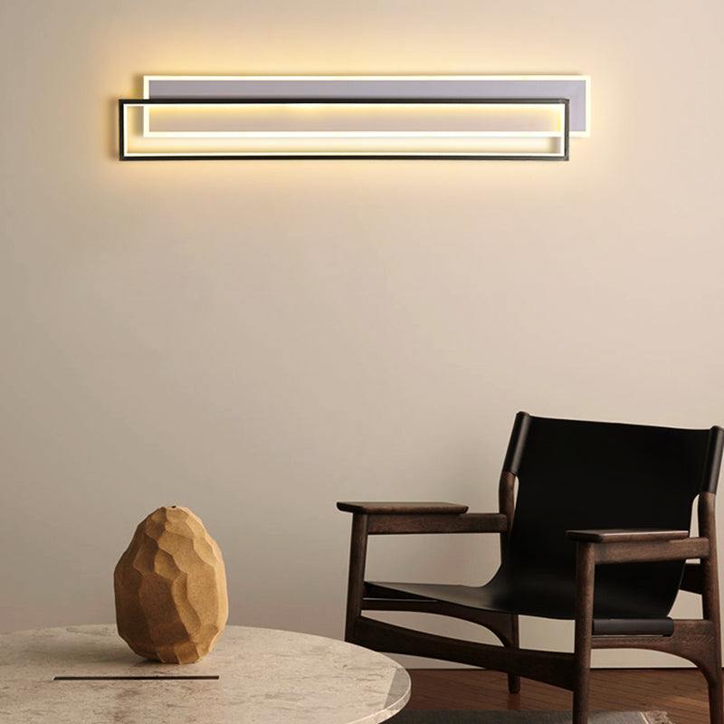 Metal Square Shape Wall Mount Lighting Modern Style 2-Lights Wall Mounted Light Fixture