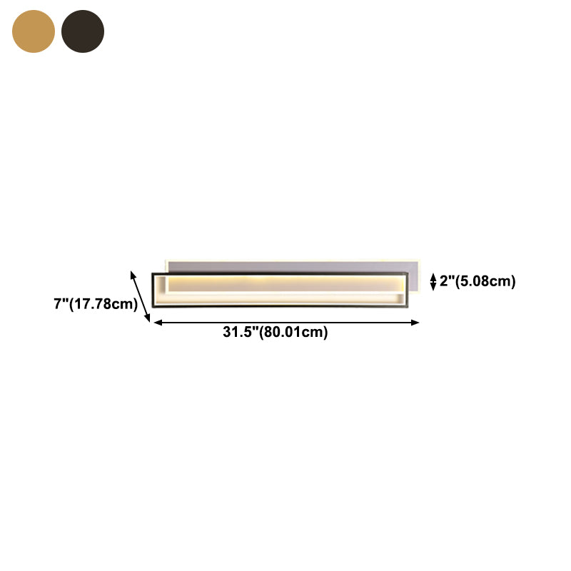 Metal Square Shape Wall Mount Lighting Modern Style 2-Lights Wall Mounted Light Fixture