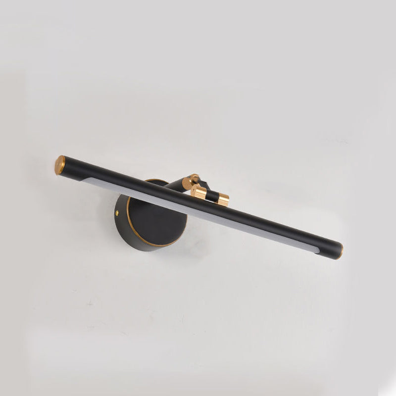 Linear Vanity Light Modern Metal Single Light LED Mirror Light for Bathroom in Black