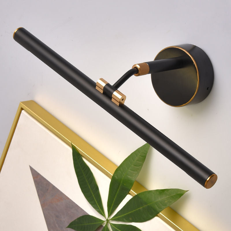 Linear Vanity Light Modern Metal Single Light LED Mirror Light for Bathroom in Black