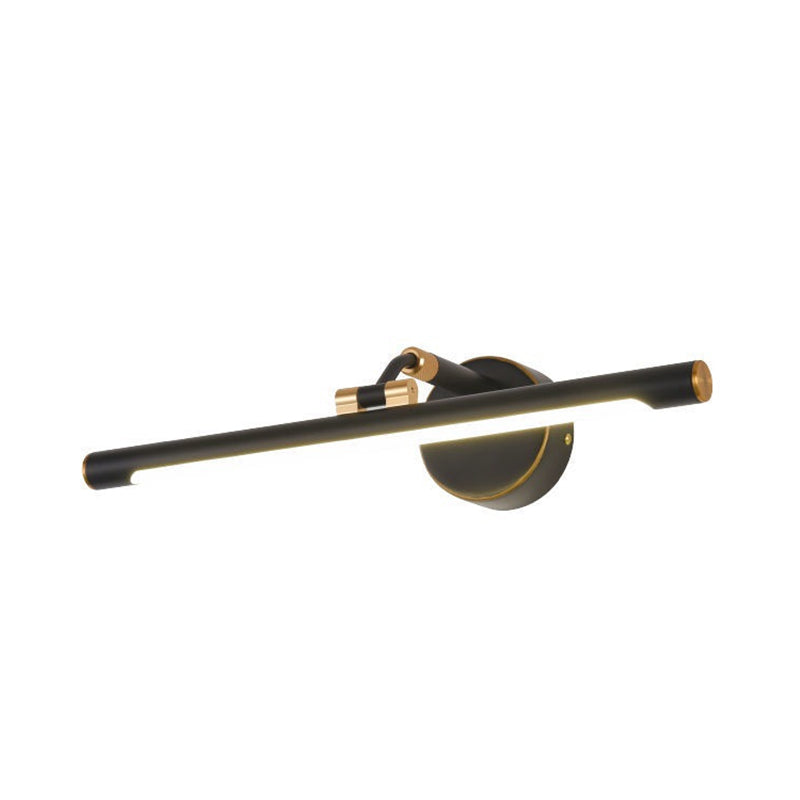 Linear Vanity Light Modern Metal Single Light LED Mirror Light for Bathroom in Black