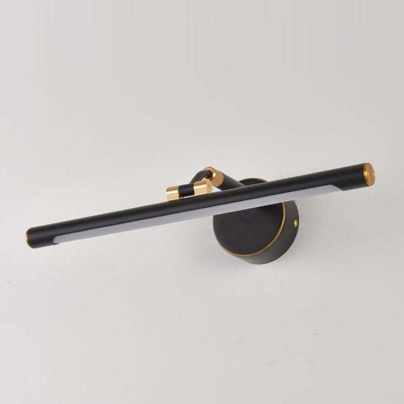 Linear Vanity Light Modern Metal Single Light LED Mirror Light for Bathroom in Black