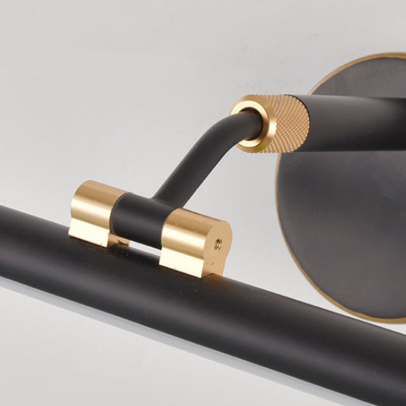 Linear Vanity Light Modern Metal Single Light LED Mirror Light for Bathroom in Black