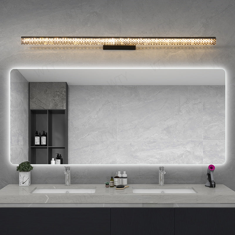 Stile minimalista Iron Vanity Mirror Light Geometry Rettangolo LED Vanity Lampada per camera da letto