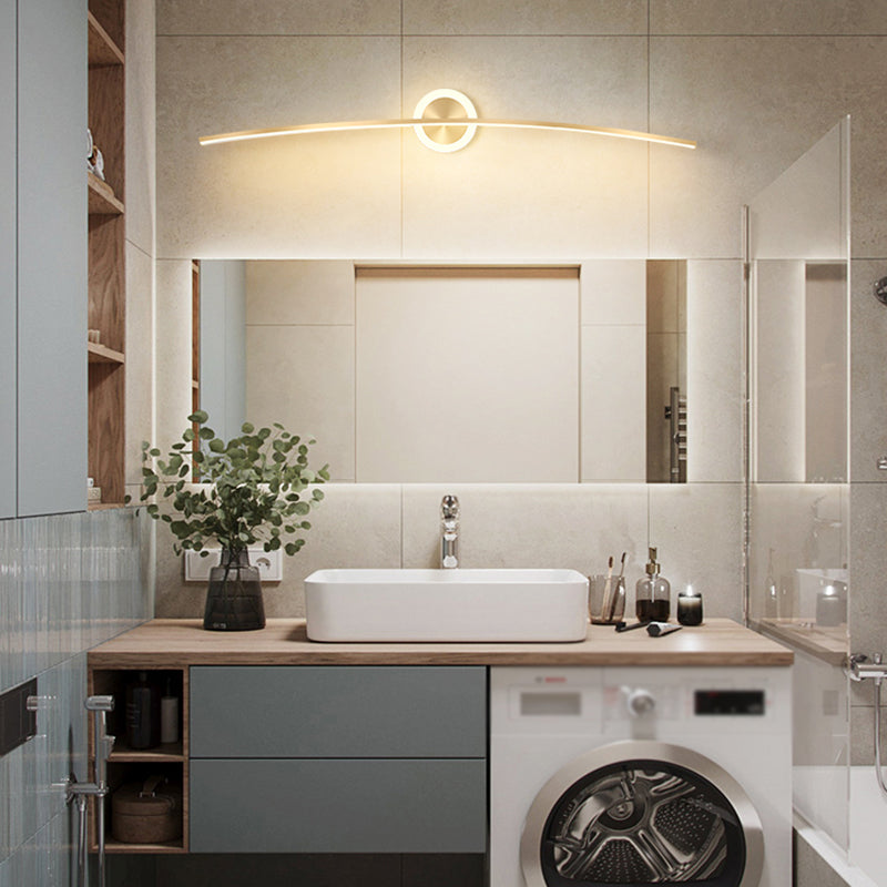 Linear Shape Wall Lighting Modern Style Metal 2 Light Sconce Light for Shower Room