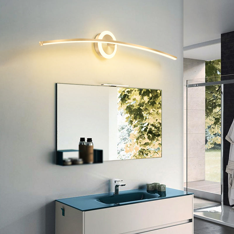 Linear Shape Wall Lighting Modern Style Metal 2 Light Sconce Light for Shower Room