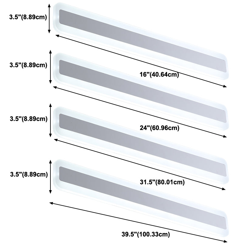 Strip Shape Wall Light Modern Style Metal 1 Light Sconce Light for Shower Room