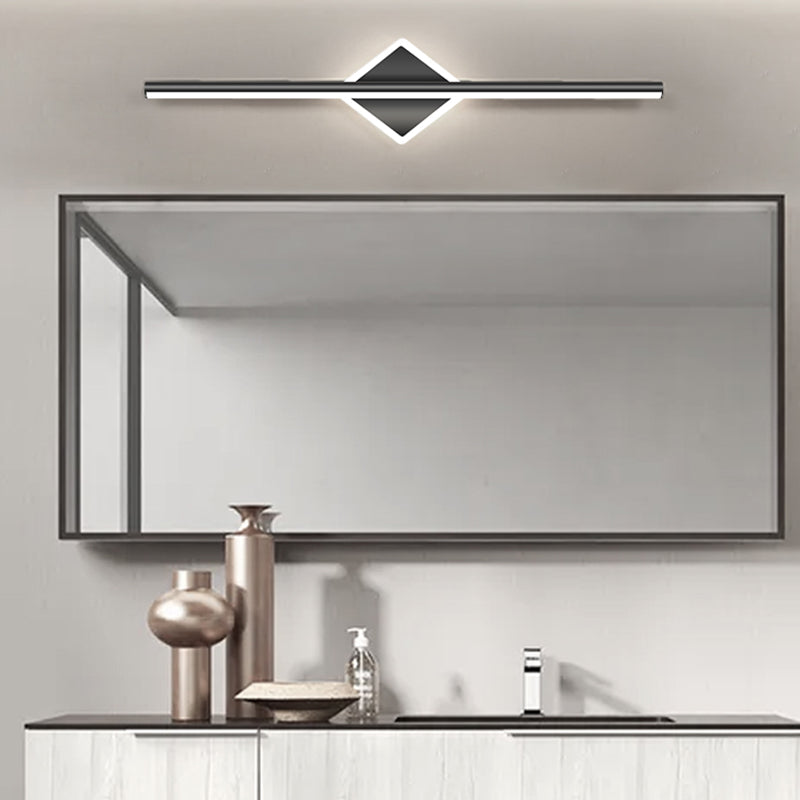 Style moderne de forme linéaire applique en métal métal 2 lumineux légers lumière pour salle de bain