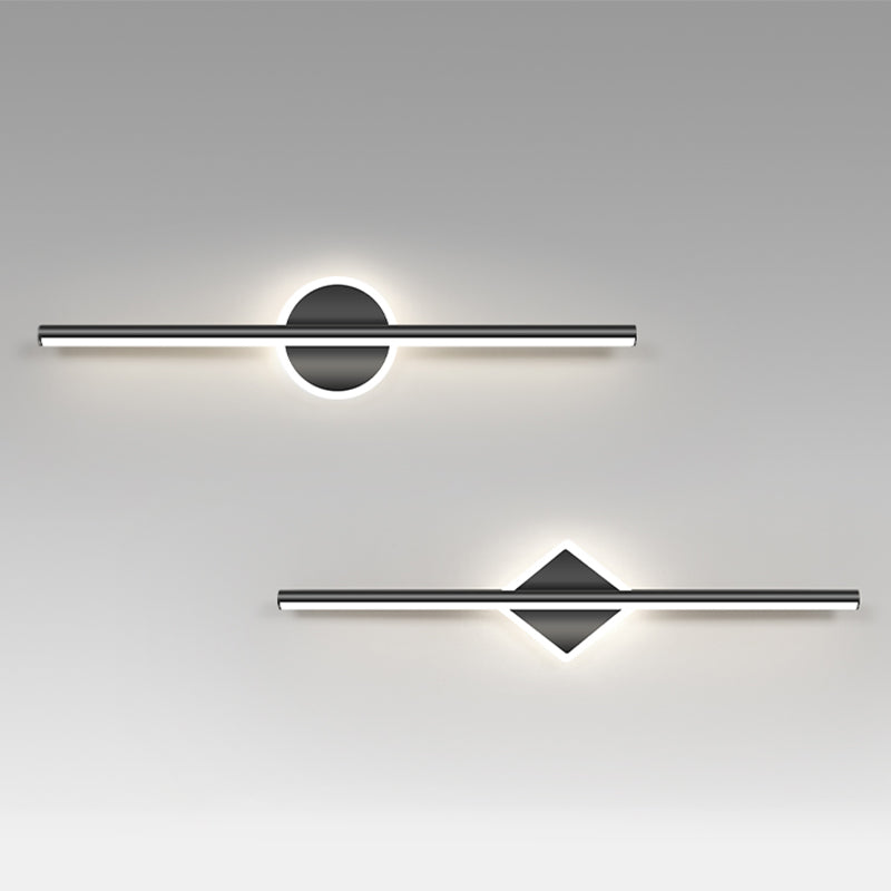 Style moderne de forme linéaire applique en métal métal 2 lumineux légers lumière pour salle de bain