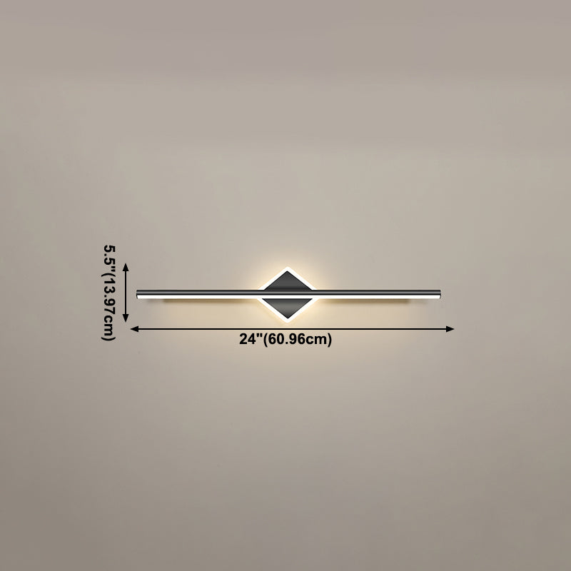 Style moderne de forme linéaire applique en métal métal 2 lumineux légers lumière pour salle de bain