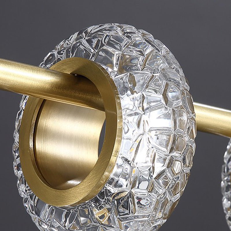 Geometrisch gouden kroonluchter postmoderne koperen kroonluchter hanger met kristal voor slaapkamer