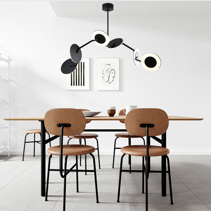 Moderner Stil Metall Kronleuchter hell schwarzes Gericht Schatten Anhänger Licht für Wohnzimmer