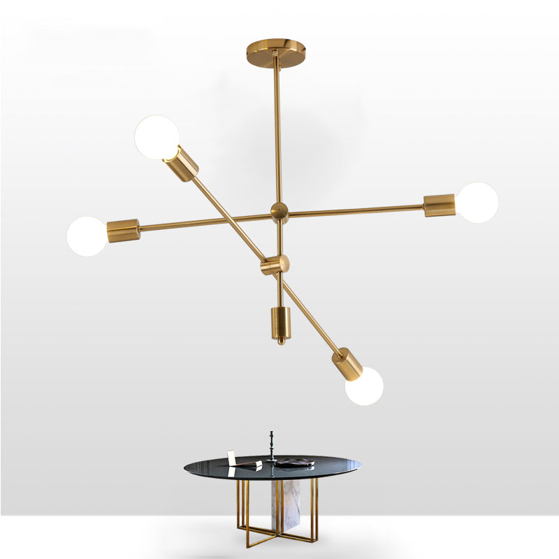 Postmoderne stijl kroonluchter verlichtingsarmatuur blootgesteld lamp metaal hanger licht