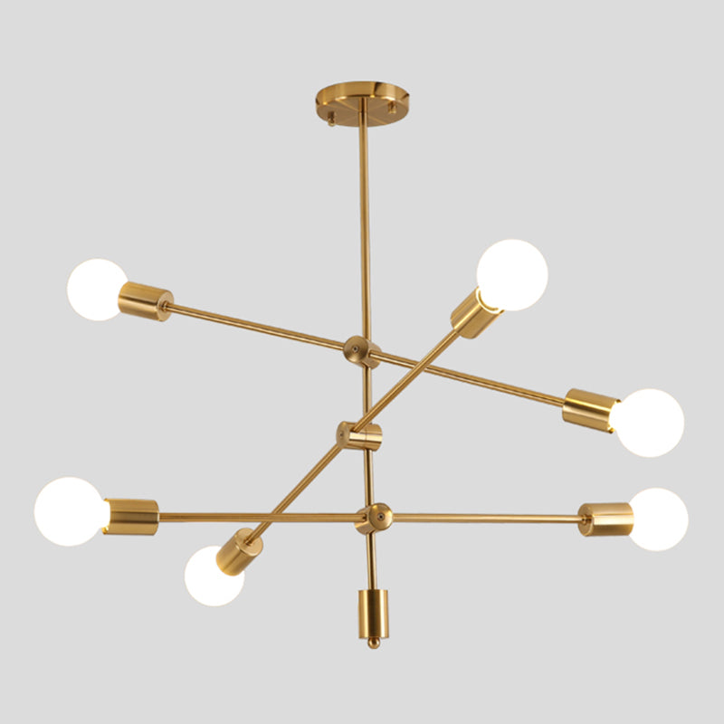 Postmoderne stijl kroonluchter verlichtingsarmatuur blootgesteld lamp metaal hanger licht