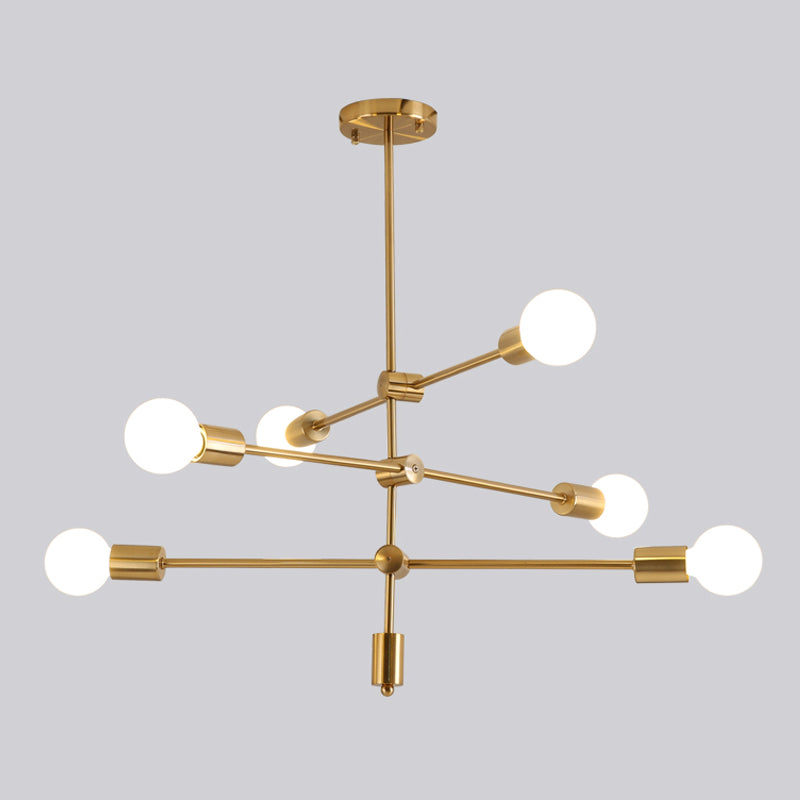 Postmoderne stijl kroonluchter verlichtingsarmatuur blootgesteld lamp metaal hanger licht