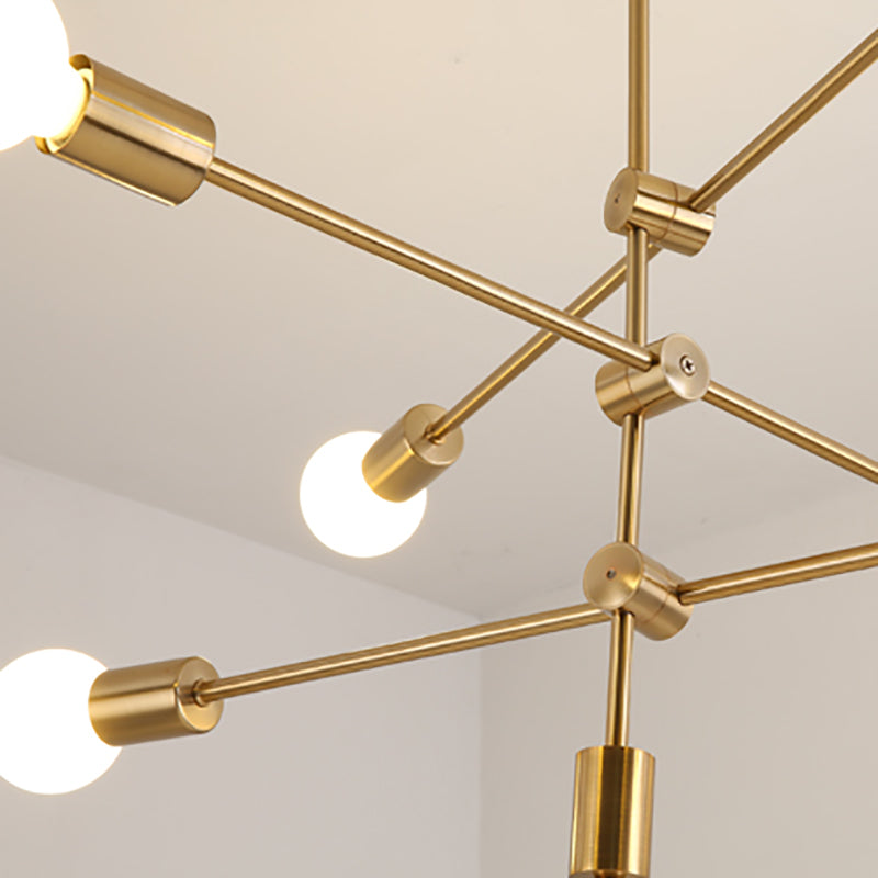 Postmoderne stijl kroonluchter verlichtingsarmatuur blootgesteld lamp metaal hanger licht