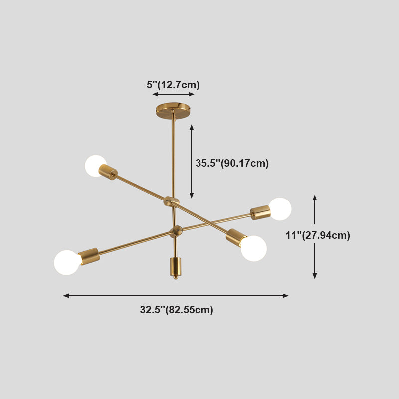 Postmoderne stijl kroonluchter verlichtingsarmatuur blootgesteld lamp metaal hanger licht