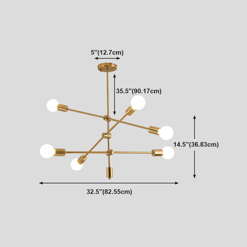 Postmoderne stijl kroonluchter verlichtingsarmatuur blootgesteld lamp metaal hanger licht