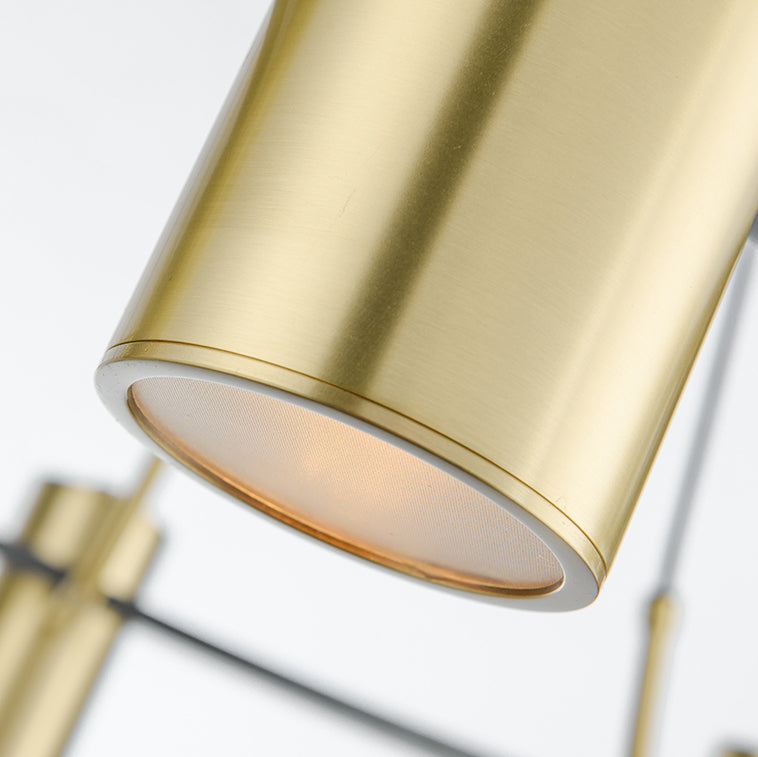 Lámpara de lámpara de metal de estilo posmoderno lámpara de oro cilindro luz colgante