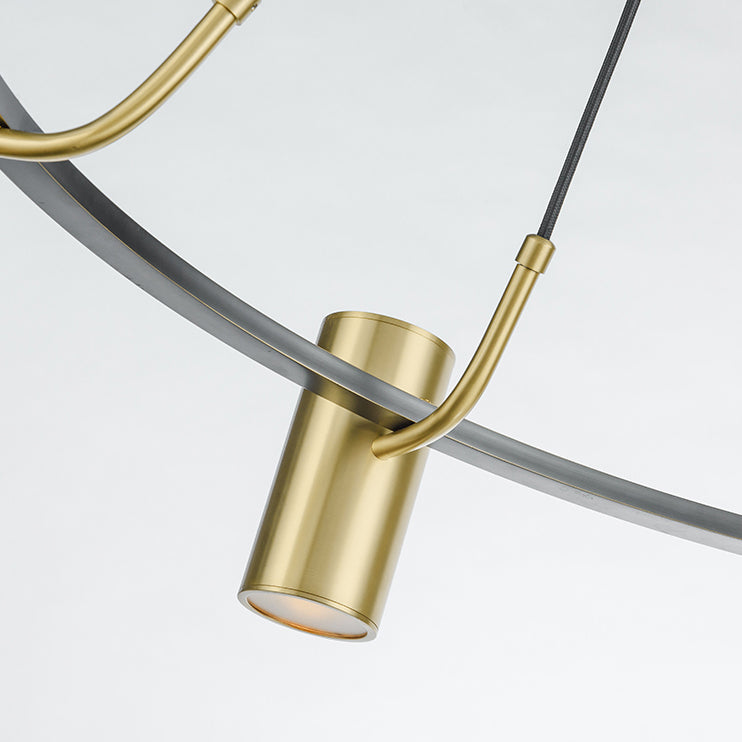 Lámpara de lámpara de metal de estilo posmoderno lámpara de oro cilindro luz colgante