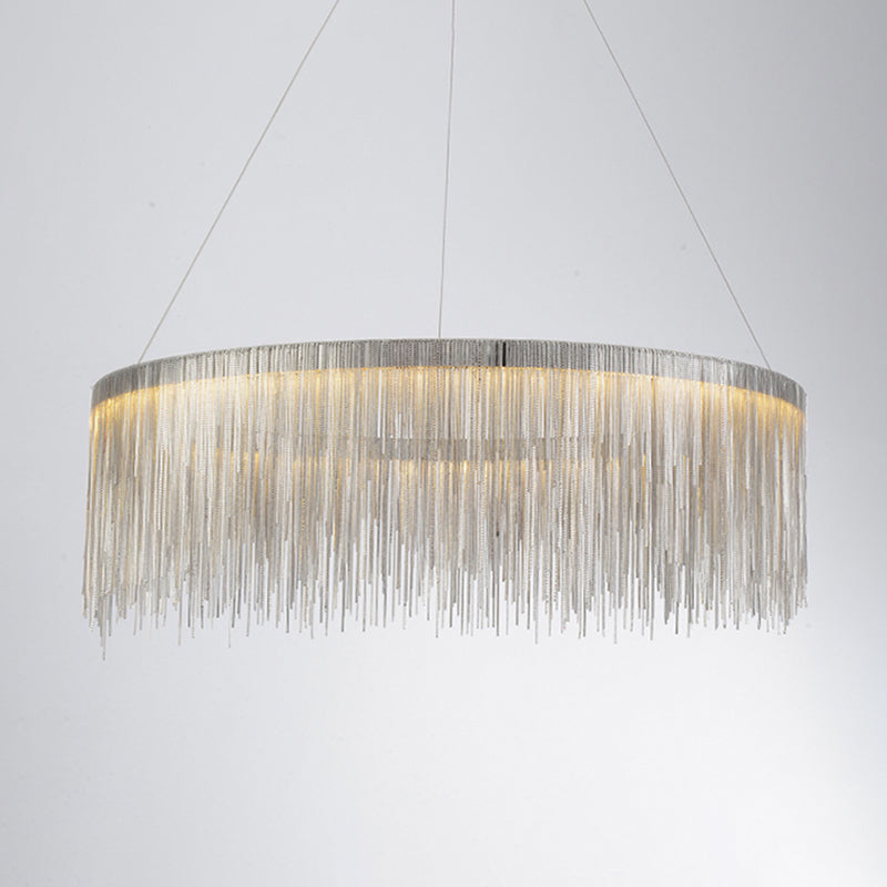 Postmodern Style Aluminum Tassel Chandelier Nordic Minimalist Pendant Lamp for Bedroom