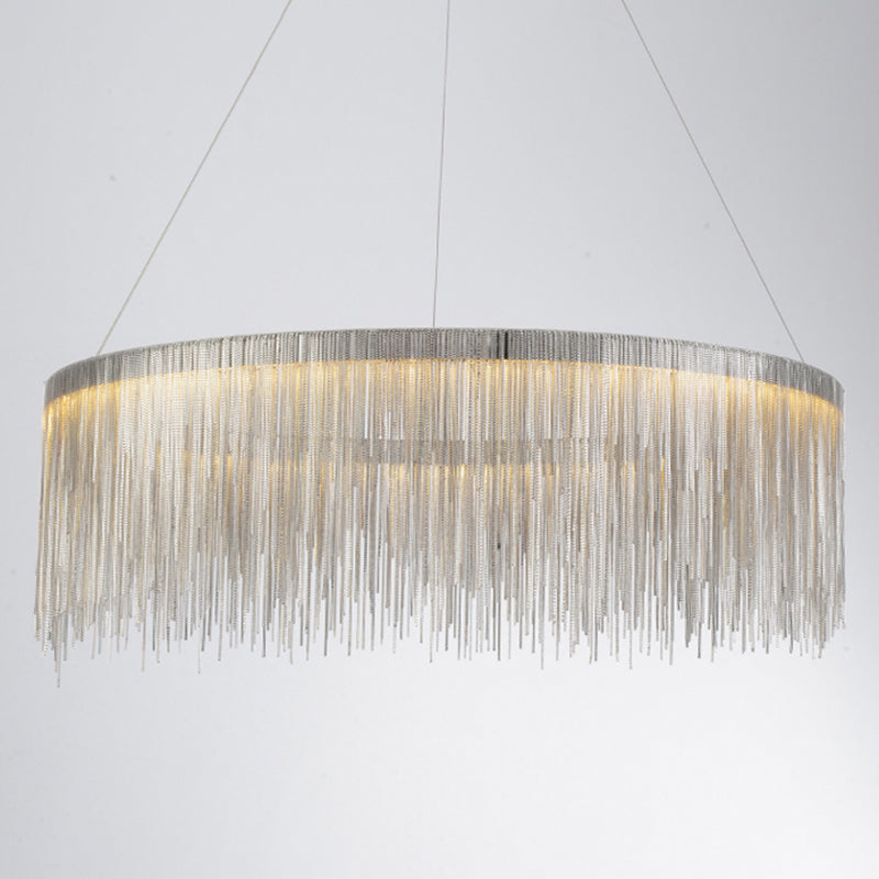 Postmodern Style Aluminum Tassel Chandelier Nordic Minimalist Pendant Lamp for Bedroom