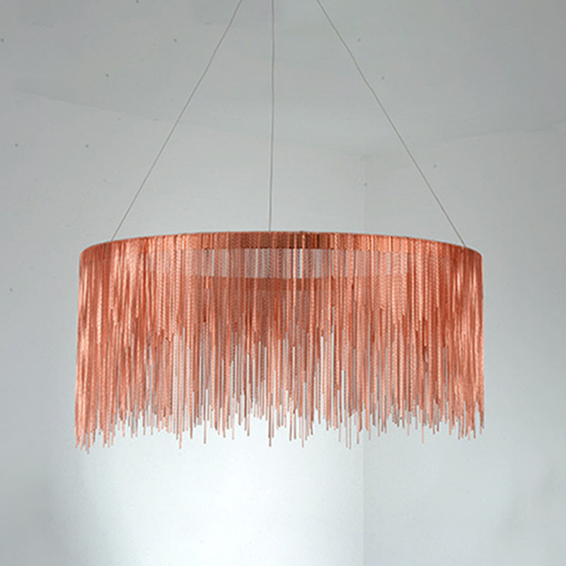 Postmodern Style Aluminum Tassel Chandelier Nordic Minimalist Pendant Lamp for Bedroom