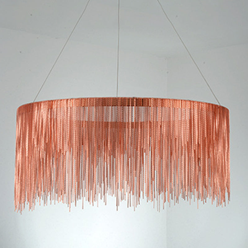 Postmodern Style Aluminum Tassel Chandelier Nordic Minimalist Pendant Lamp for Bedroom
