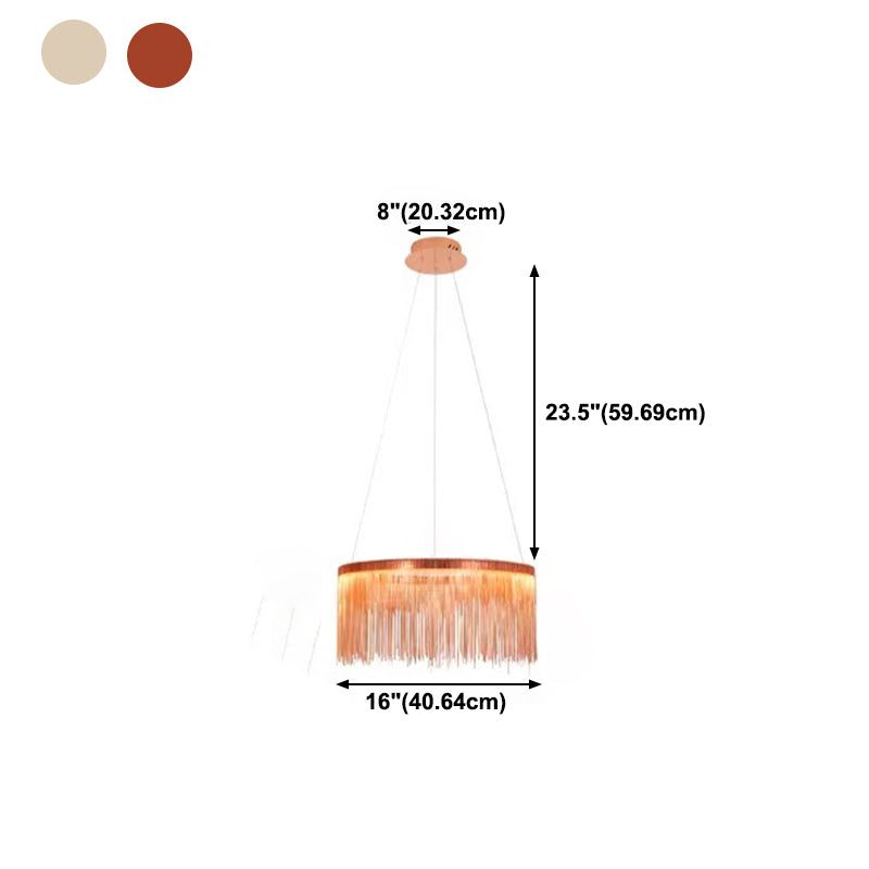 Postmodern Style Aluminum Tassel Chandelier Nordic Minimalist Pendant Lamp for Bedroom