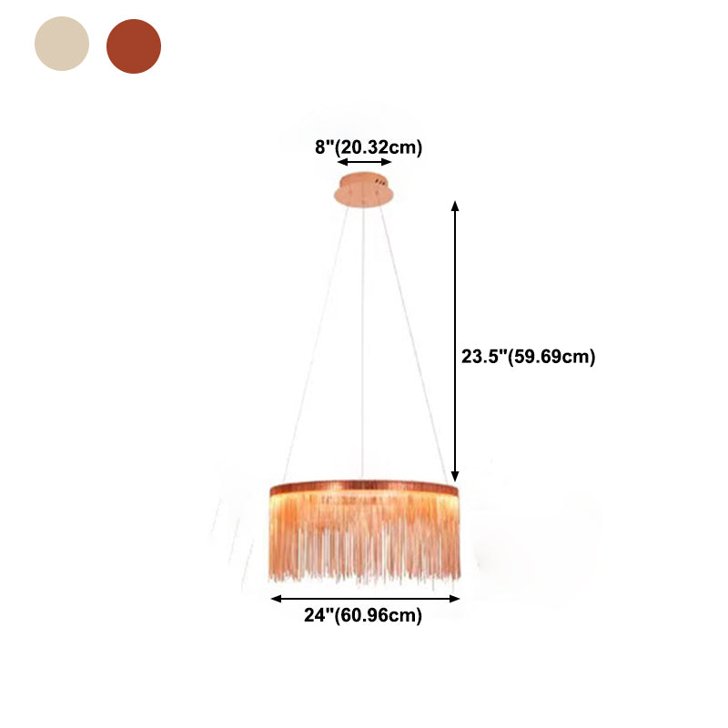 Postmodern Style Aluminum Tassel Chandelier Nordic Minimalist Pendant Lamp for Bedroom