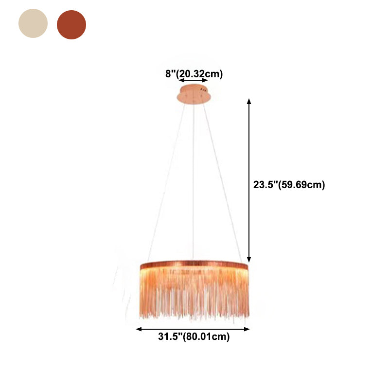 Postmodern Style Aluminum Tassel Chandelier Nordic Minimalist Pendant Lamp for Bedroom