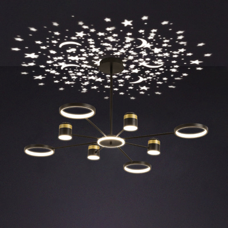 Multi Light uniek hangende kroonluchter moderne stijl metalen hangende lamp voor slaapkamer