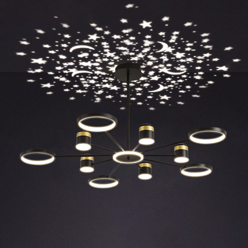 Multi Light uniek hangende kroonluchter moderne stijl metalen hangende lamp voor slaapkamer