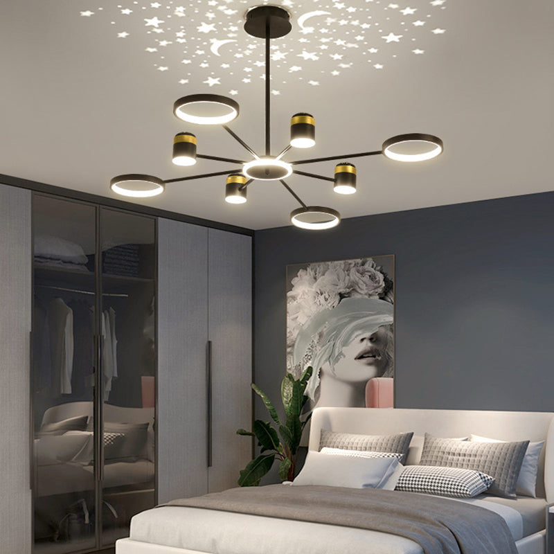 Multi Light uniek hangende kroonluchter moderne stijl metalen hangende lamp voor slaapkamer