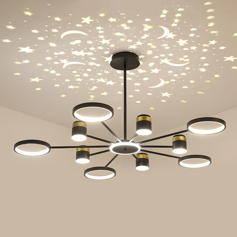 Multi Light uniek hangende kroonluchter moderne stijl metalen hangende lamp voor slaapkamer