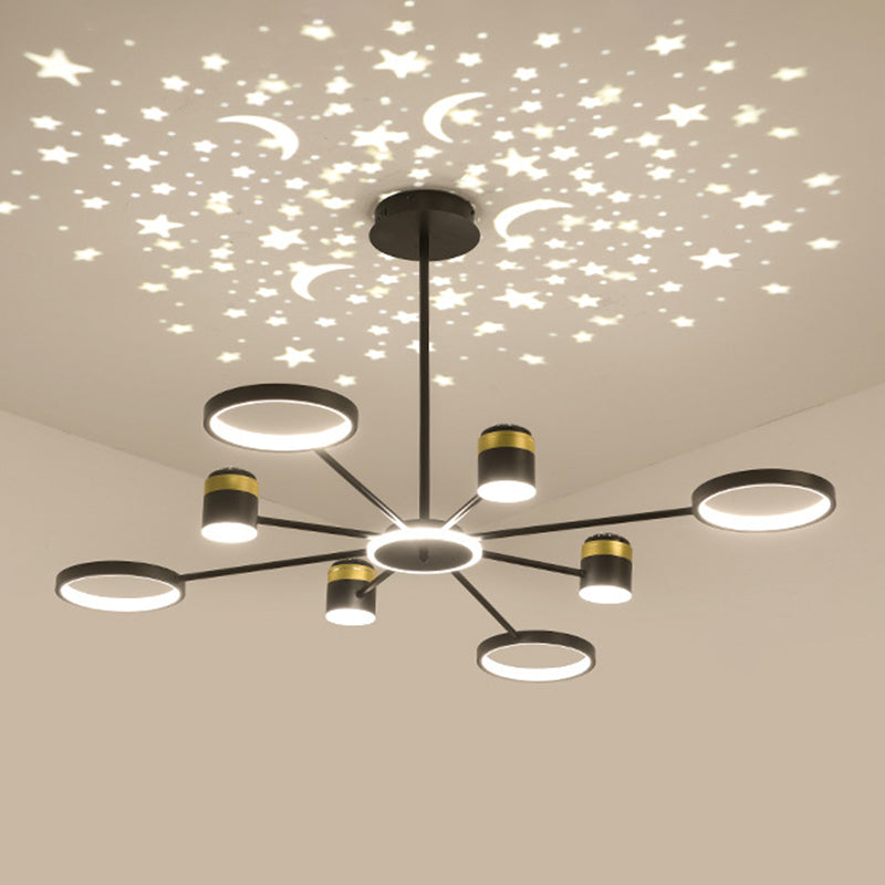 Multi Light uniek hangende kroonluchter moderne stijl metalen hangende lamp voor slaapkamer