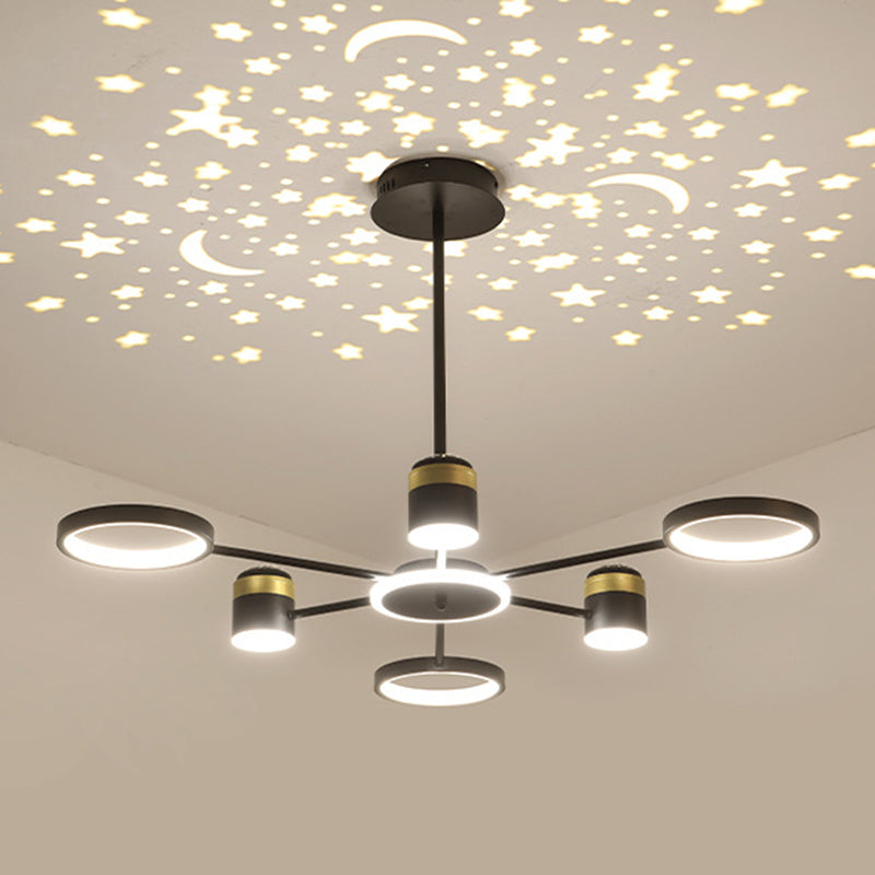 Multi Light uniek hangende kroonluchter moderne stijl metalen hangende lamp voor slaapkamer