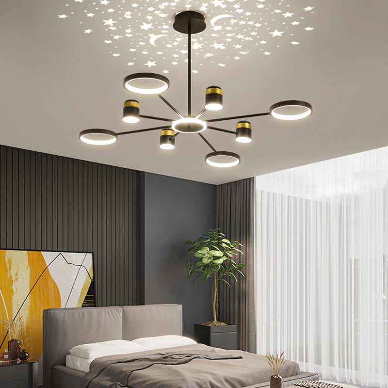 Multi Light uniek hangende kroonluchter moderne stijl metalen hangende lamp voor slaapkamer
