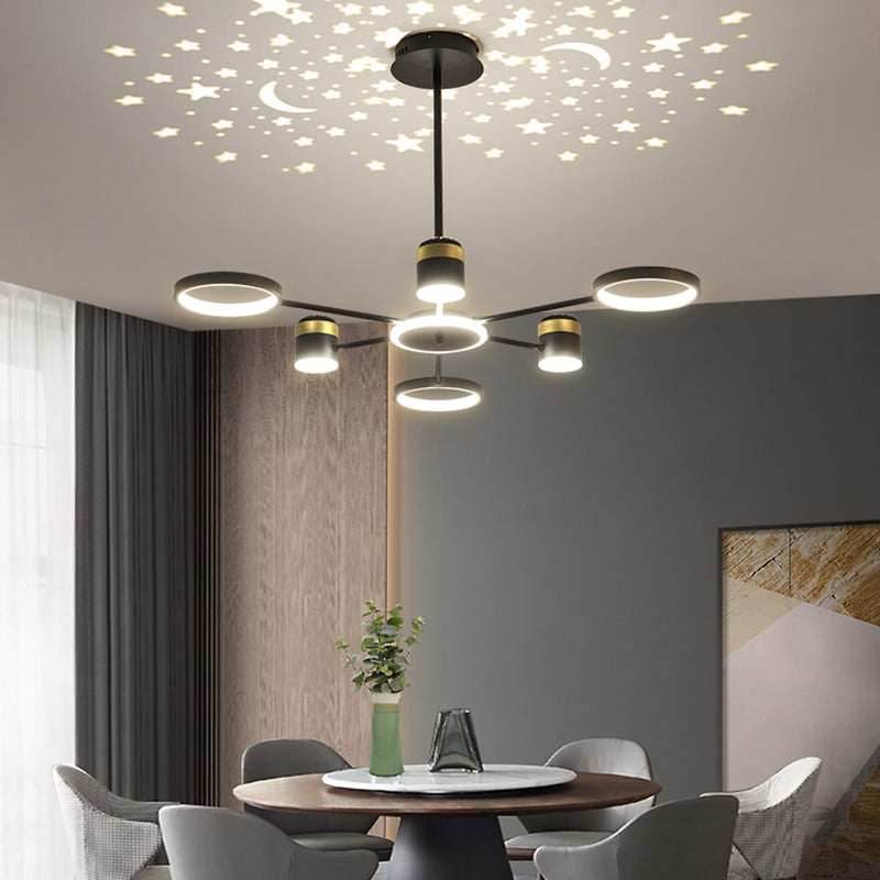Multi Light uniek hangende kroonluchter moderne stijl metalen hangende lamp voor slaapkamer