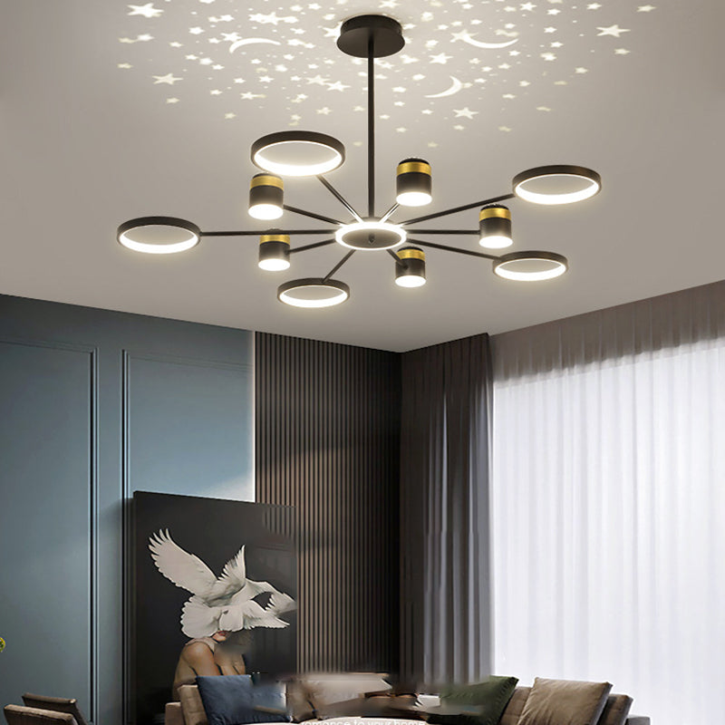 Multi Light uniek hangende kroonluchter moderne stijl metalen hangende lamp voor slaapkamer