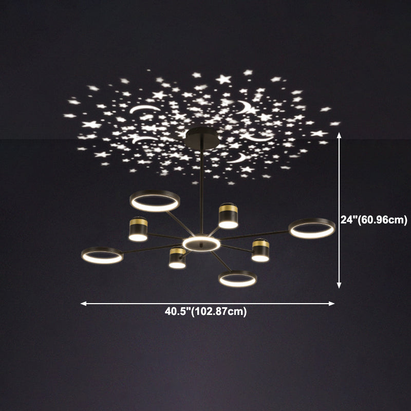 Multi Light uniek hangende kroonluchter moderne stijl metalen hangende lamp voor slaapkamer