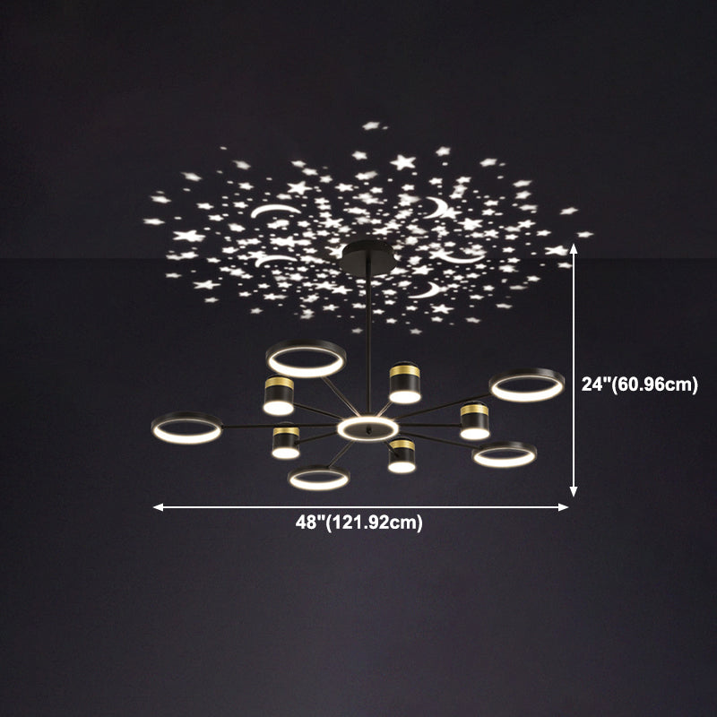 Multi Light uniek hangende kroonluchter moderne stijl metalen hangende lamp voor slaapkamer