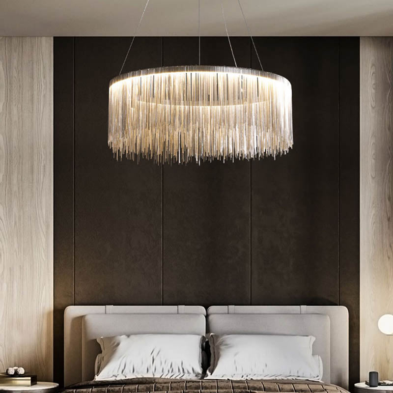 Postmoderne stijl Tassel kroonluchter licht Noordse minimalistische stijl hanglamp voor slaapkamer