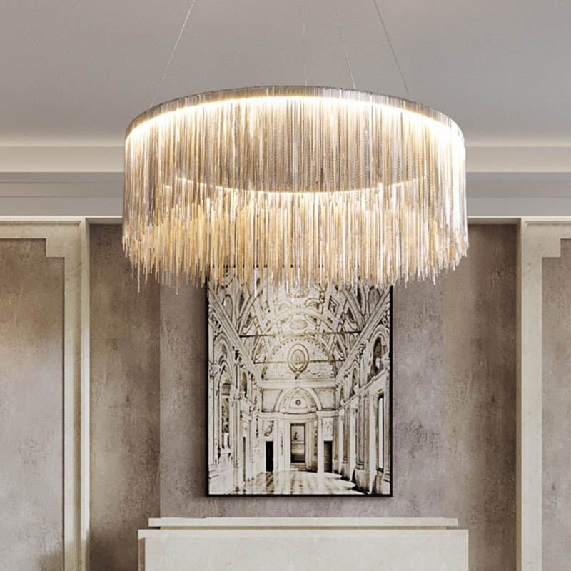 Postmoderne stijl Tassel kroonluchter licht Noordse minimalistische stijl hanglamp voor slaapkamer