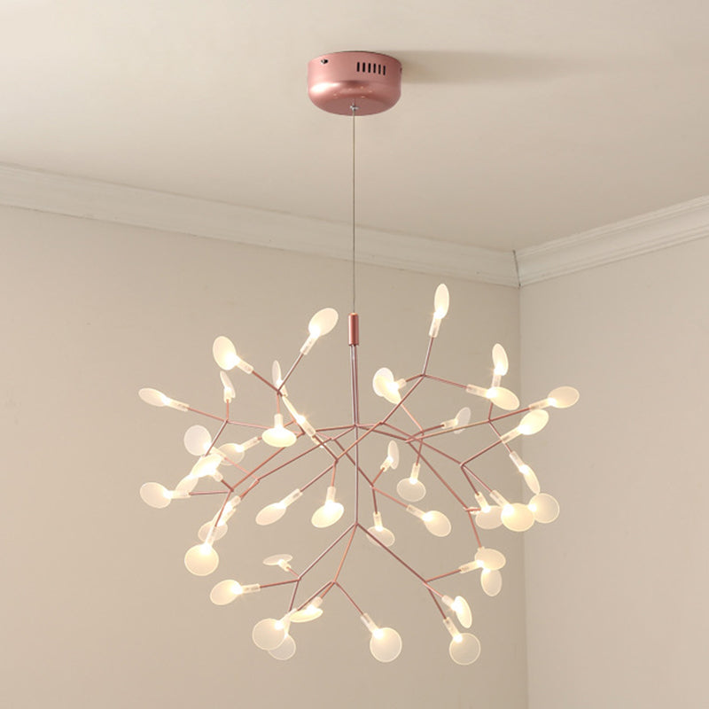 Metallzweig Anhänger Beleuchtung moderner Stil Multi -Leuchten hängende Lampe in Weiß